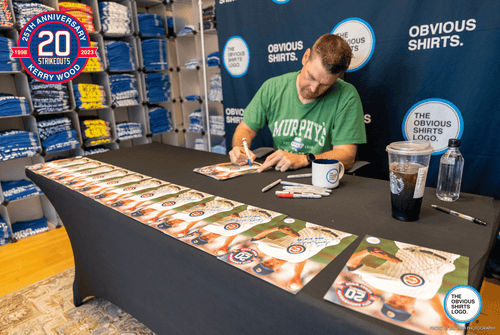 KERRY WOOD 28TH ANNIVERSARY SIGNED 20 STRIKEOUT 8x10 PHOTO